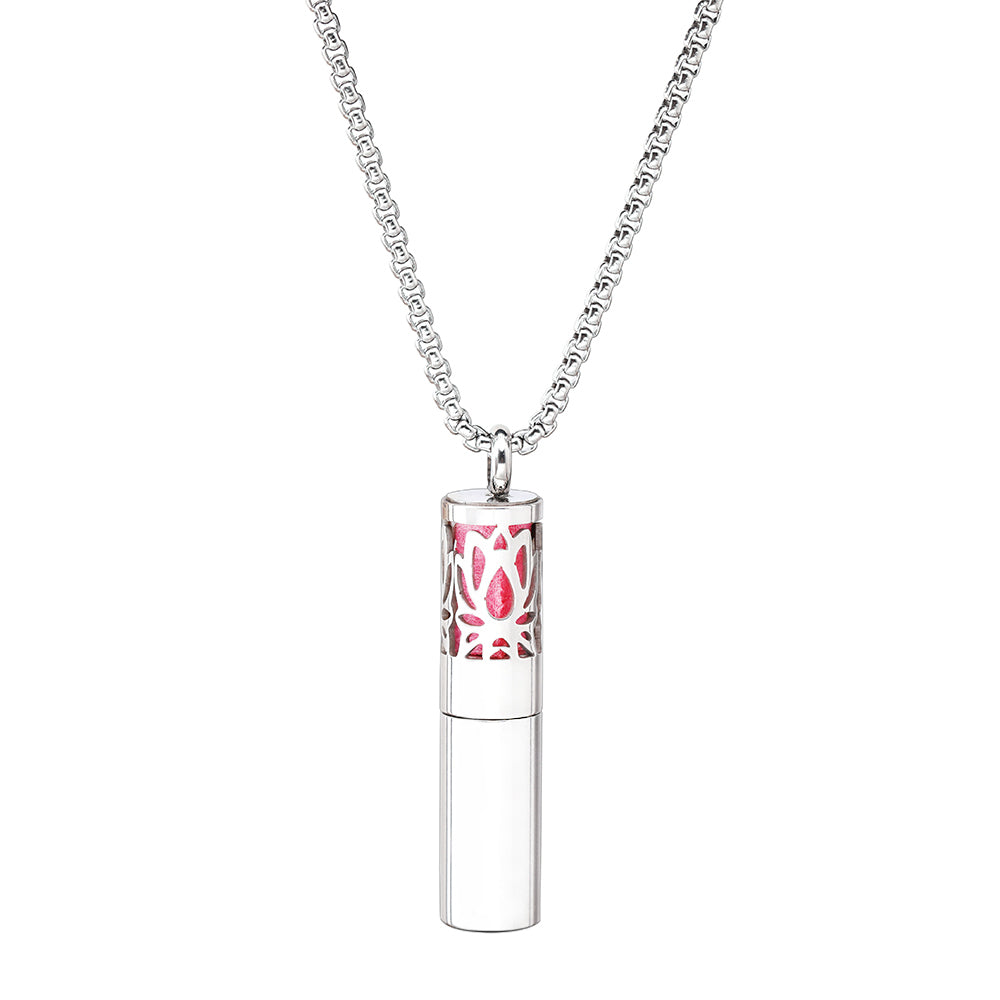 Essence Elysium: Stainless Steel Aromatherapy Pendant Perfume Necklace.