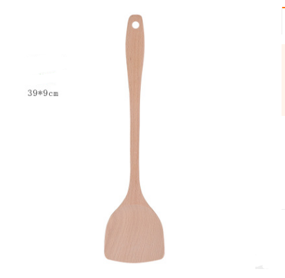 Unpainted wooden shovel wooden spoon non-stick special shredder long handle spoon