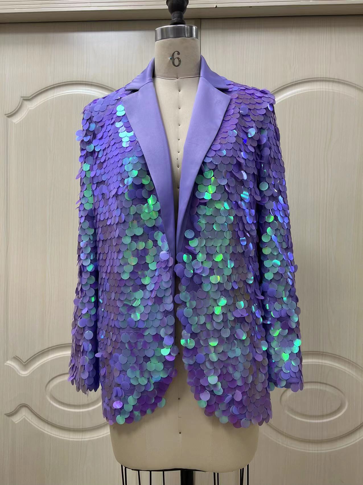 Loose Sequin Fashion Suit Top High Dinner Party Temperament Coat