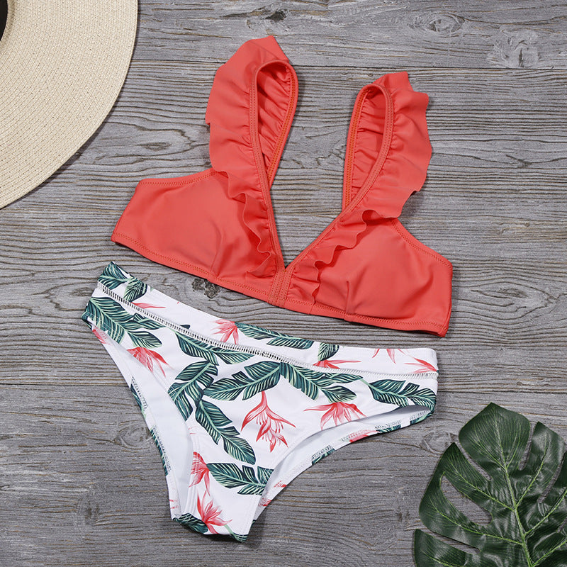 Ruffled split bikini