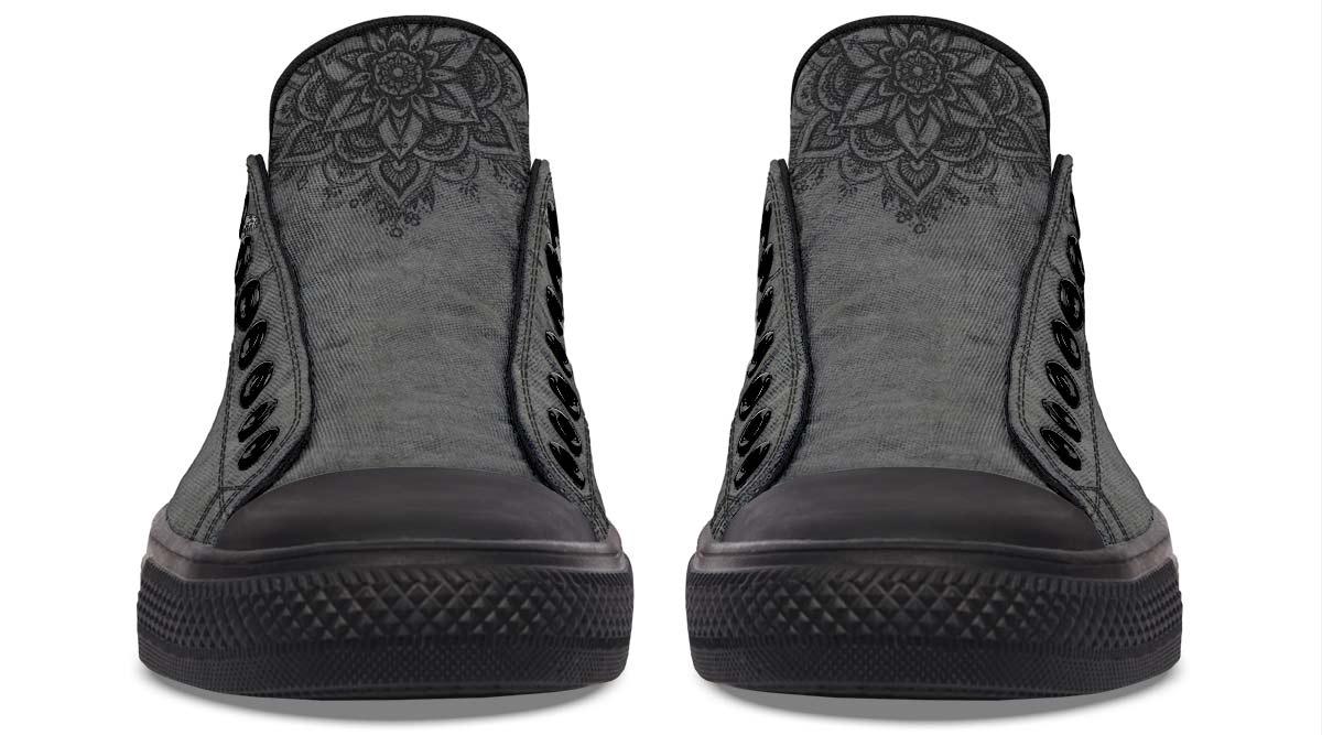 UrbanKicks Black Flower Fashion Printed Couple High Top Canvas Shoes