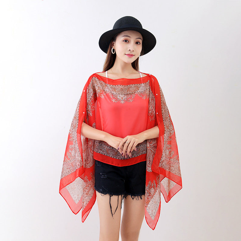 Fashionable Chiffon Breathable Pullover Shawl