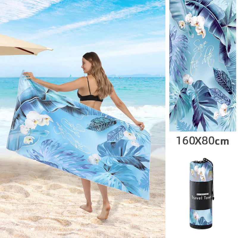 Double Sided Fleece Printed Beach Towel Microfiber Beach Towel