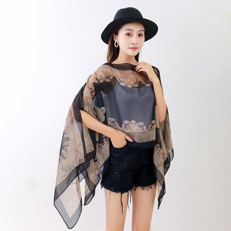 Fashionable Chiffon Breathable Pullover Shawl