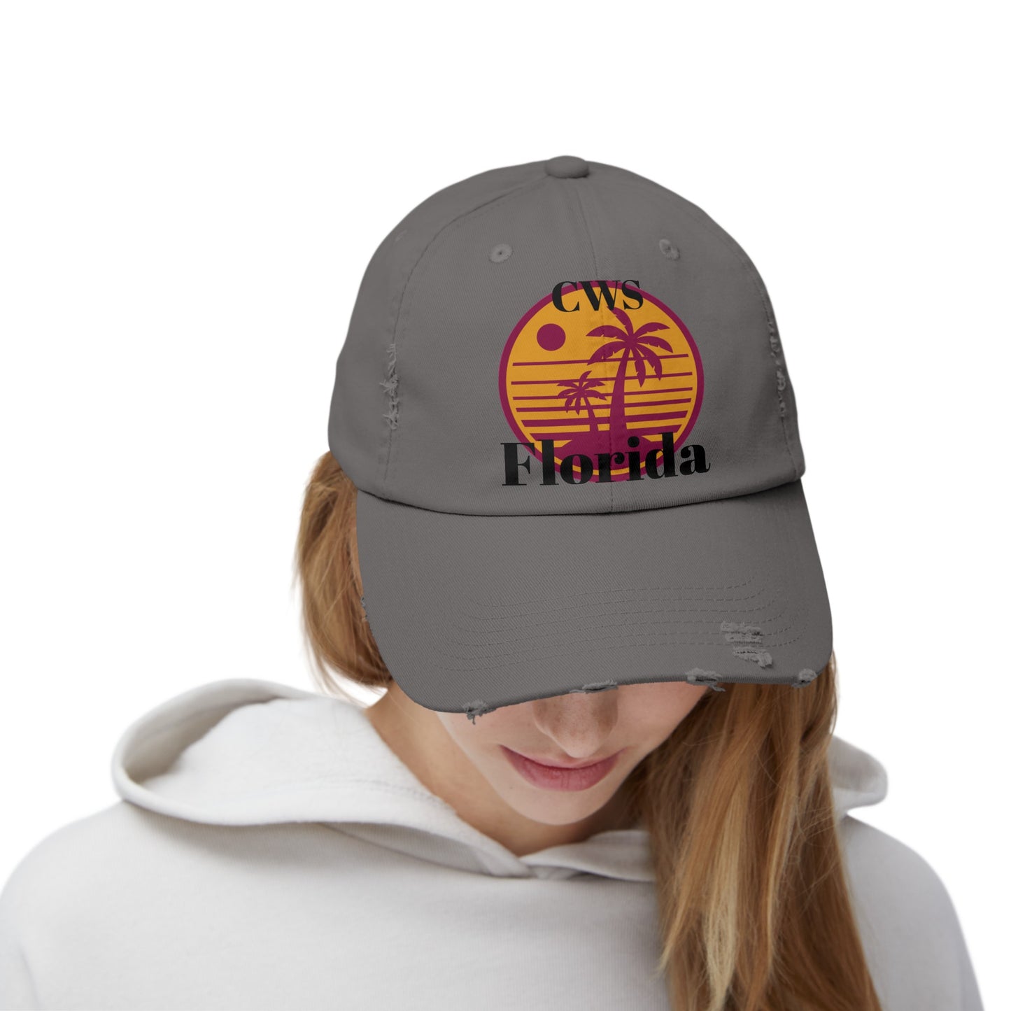 CWS Florida Unisex Distressed Cap By Cozy Winter Store (ships within USA only)