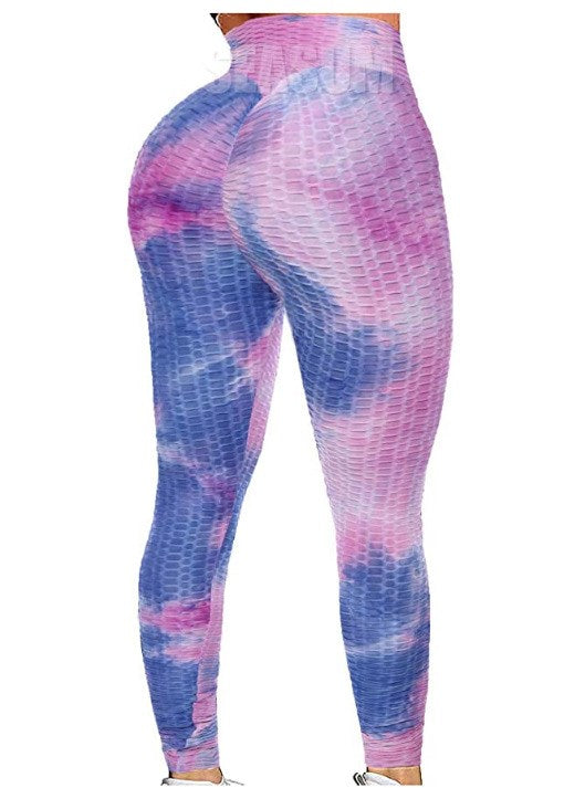 High waist hip tight tie-dye track pants