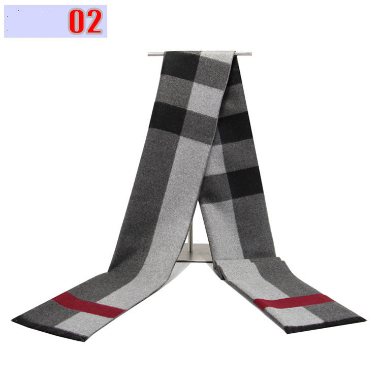 All-matching Men's Thermal Plaid Jacquard Brushed Scarf