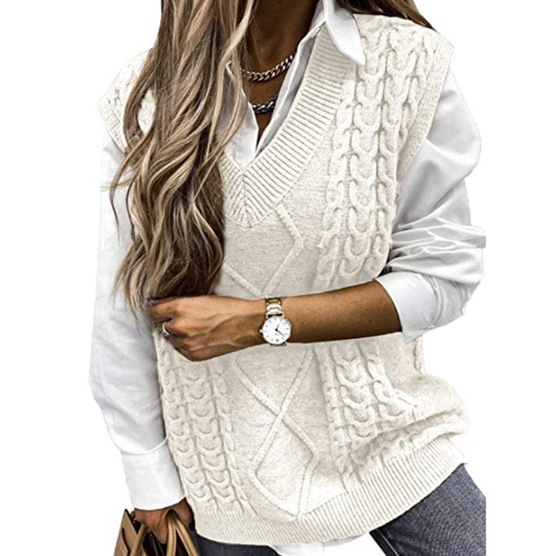 Sweater Vest Women's Vest V-neck Sleeveless