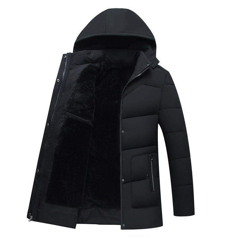 Warme Windjacke mit Kapuze