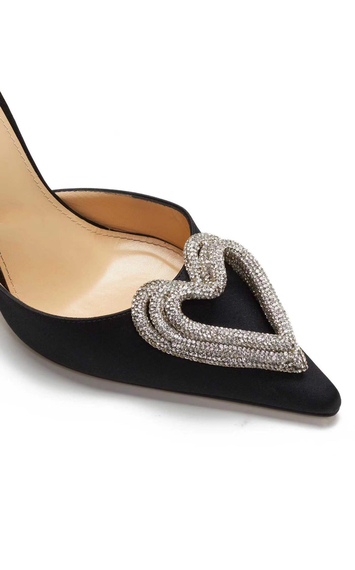 Modische All-Match-High Heels mit herzförmigem Strass für Damen