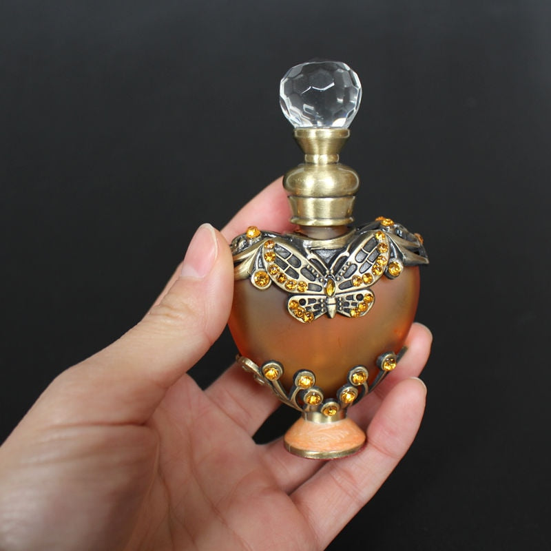 Essence Elysium: Vintage Glass Essential Oil Perfume Bottle.