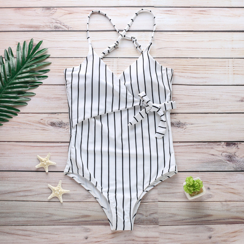 Vertical one-piece swimsuit