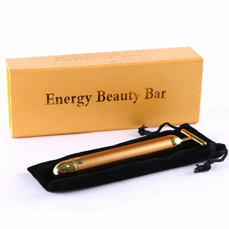 Gesicht 24K Gold Vibration Pulse Beauty Bar Straffende Gesichtsroller Massagestab Lift Hautstraffung Falten Stift