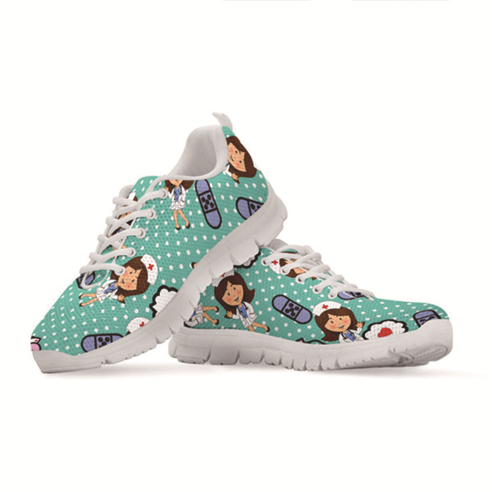 Nurse Women's Shoes Pattern Cartoon Printing Sports Running Shoes Foreign Trade Sneakers