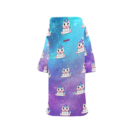 CWS Cozy Vibe Cartoon Cat  Blanket Robe with Sleeves for Adults by Cozy Winter Store