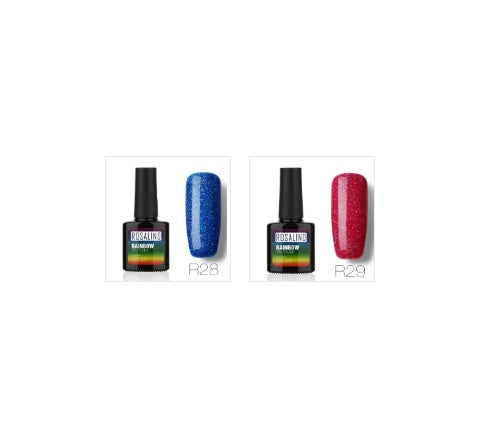 Nagelfreier, lang anhaltender, ungiftiger Nagellack, ROSALIND-Phototherapie-Kleber, mit Sternen besetztes Regenbogensystem.