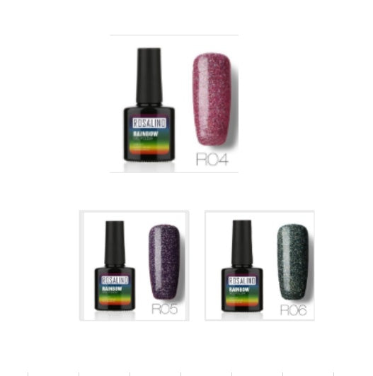 Nagelfreier, lang anhaltender, ungiftiger Nagellack, ROSALIND-Phototherapie-Kleber, mit Sternen besetztes Regenbogensystem.