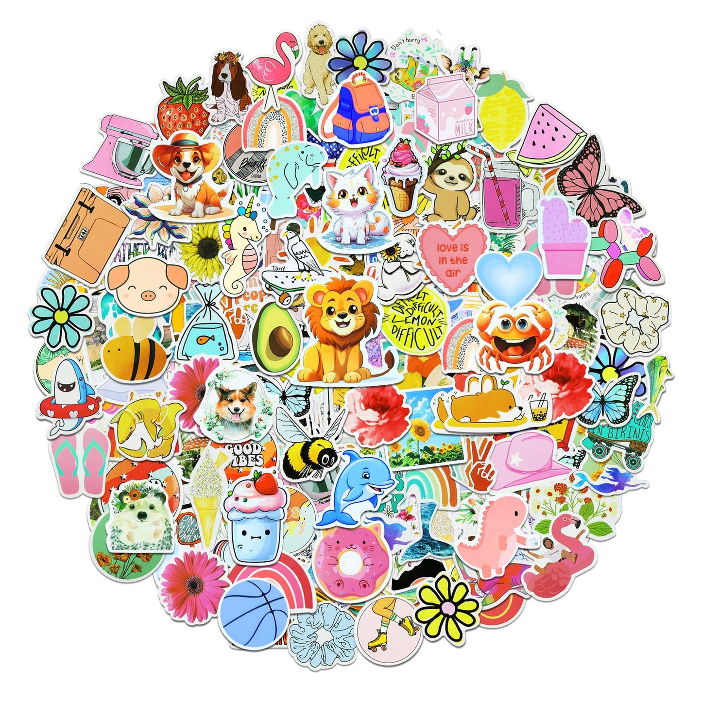 200 Pieces Style Stickers DIY Decorative Luggage Notebook Waterproof Label