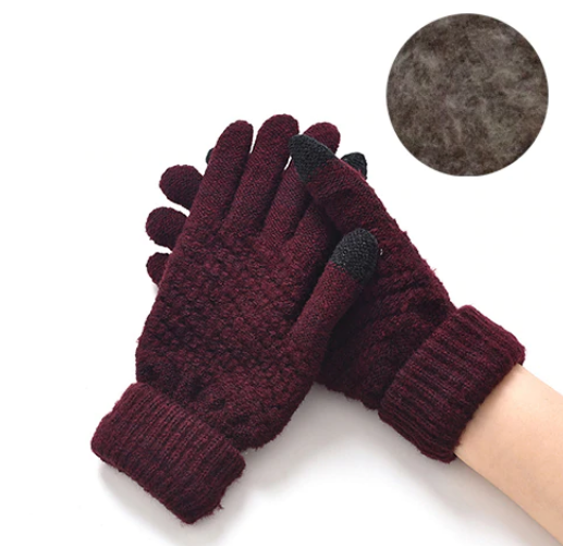 Miya Mona Heißer Verkauf Neue Frauen Warme Winter Gestrickte Vollfinger Handschuhe Fäustlinge Mädchen Weibliche Feste Wollhandschuhe Bildschirm Luvas