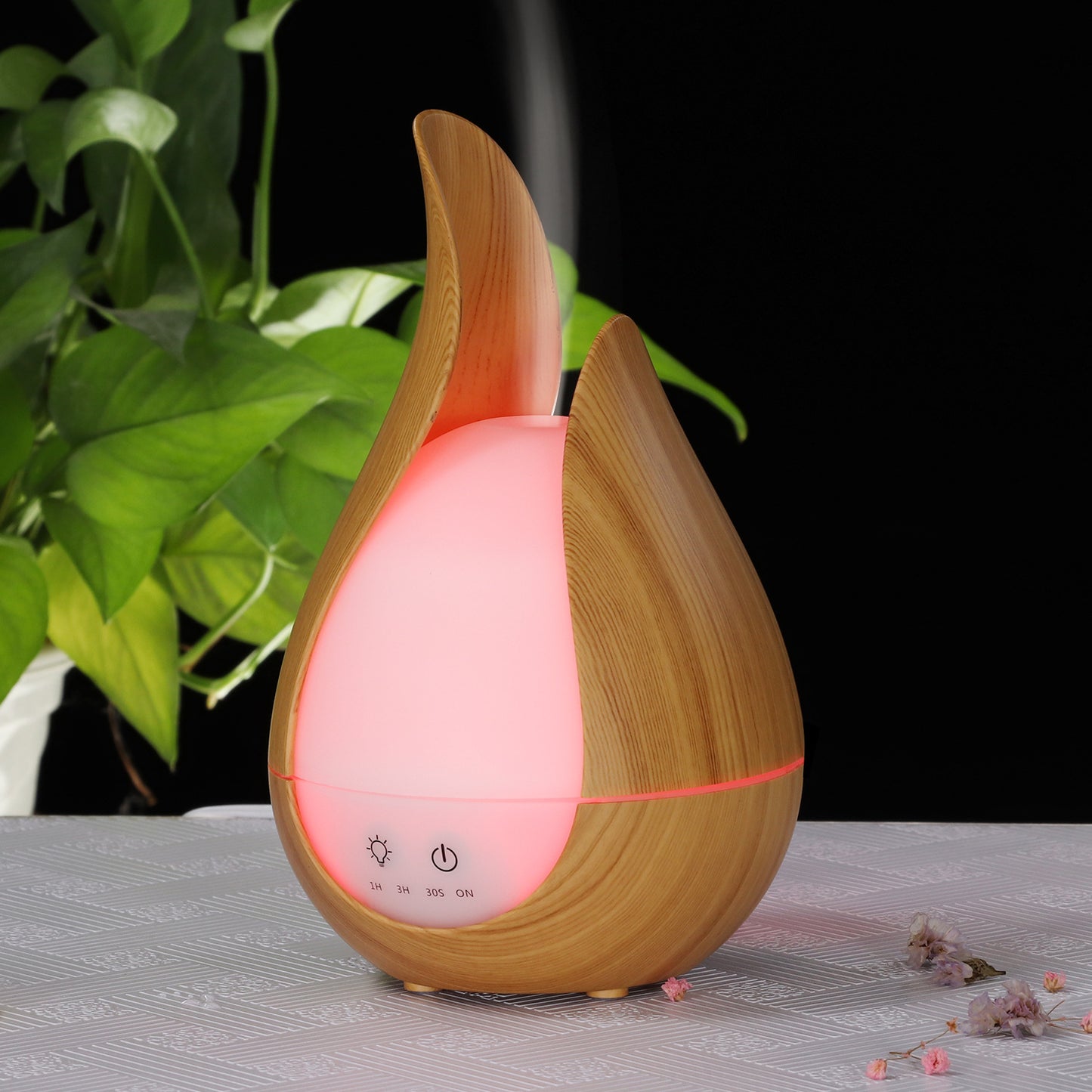 200ml Wood Grain Aroma Diffuser Ultrasonic Vase Humidifier