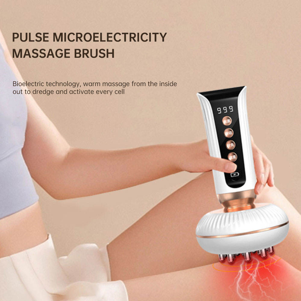 Multifunctional Electric Meridian Massage Brush EMS Heat Therapy Body Head Massager Slimming Electric Meridian Brush