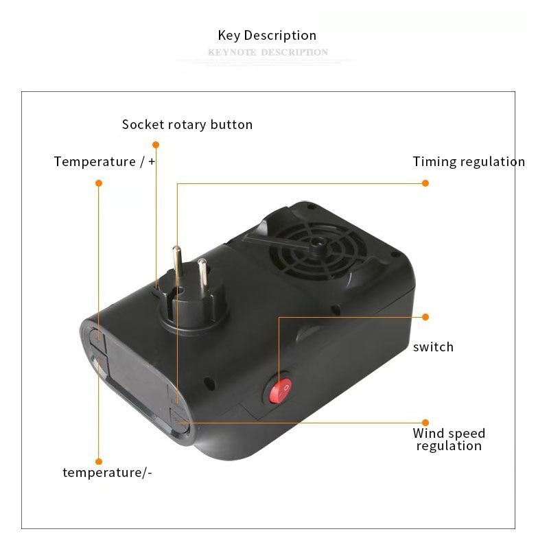 Mini elektryczny grzejnik płomieniowy z gniazdkiem ściennym EU Plug-in podgrzewacz powietrza PTC ceramiczna kuchenka grzewcza grzejnik domowy ścienny poręczny wentylator