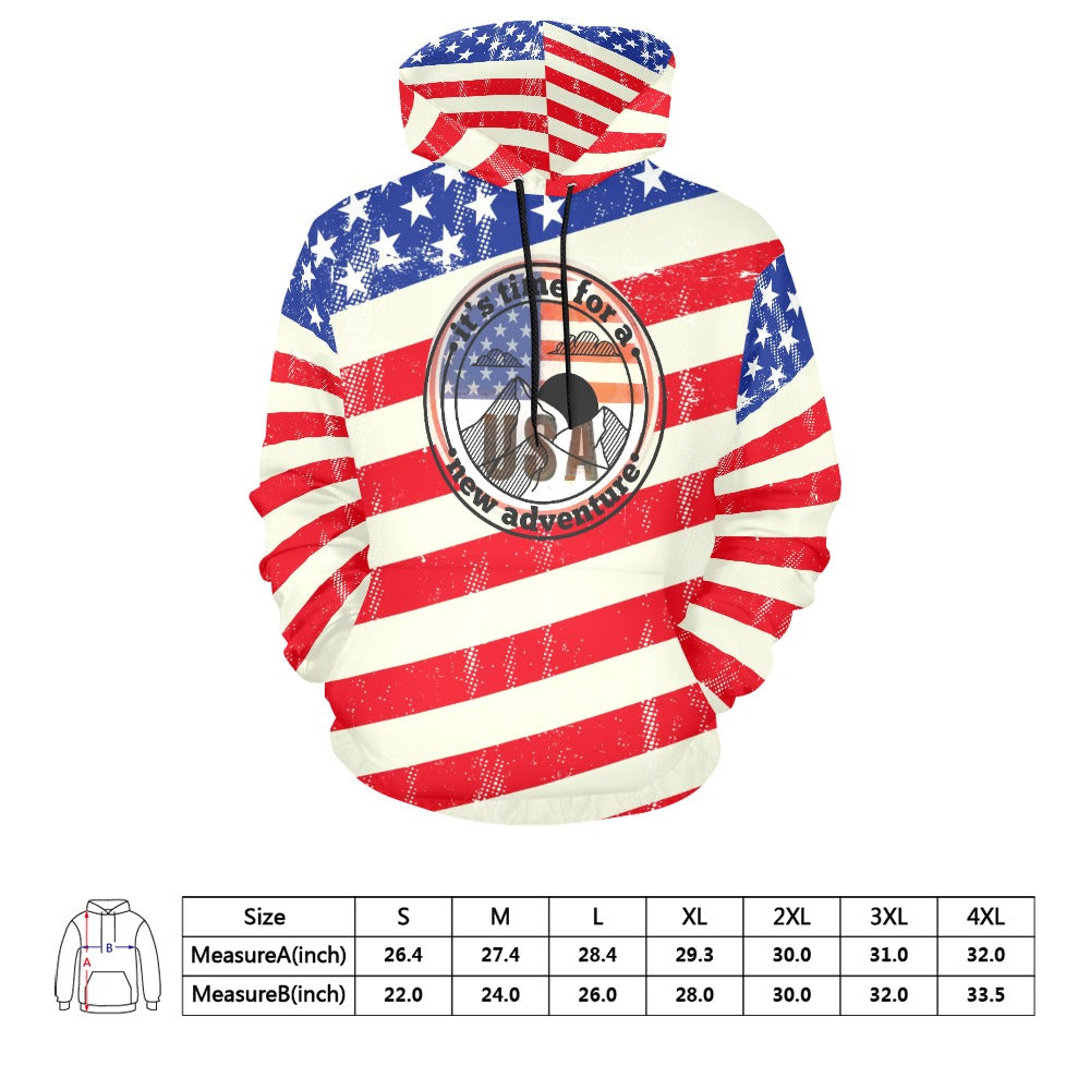 CWS Cozy Hoodie " USA Adventure Eagle" Men's All Over Print Hoodie (USA Size) by Cozy Winter Store