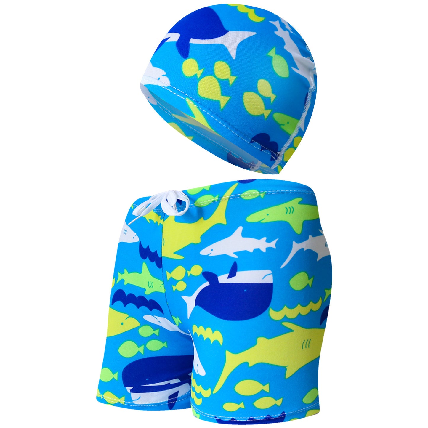 Summer Children's Cute Cartoon Beach Pants Swimming Cap Suit