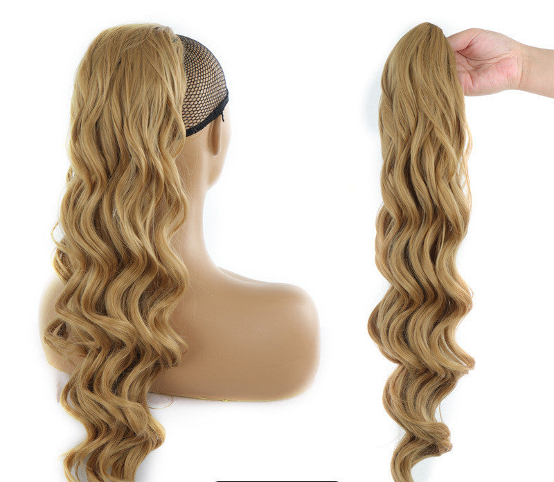 Wig Big Wave Drawstring Ponytail Matte High Temperature Silk Chemical Fiber Wig