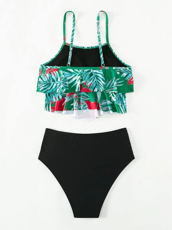 Tankini Split High Waist Bikini