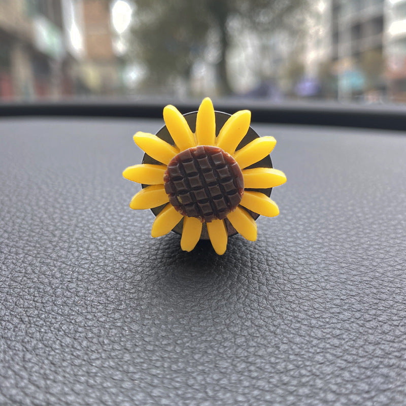 Enhance Your Car with Sunflower Flower Perfume Decoration Vent Clip by Essence Elysium.