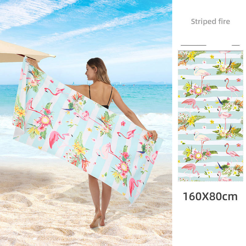 Double Sided Fleece Printed Beach Towel Microfiber Beach Towel