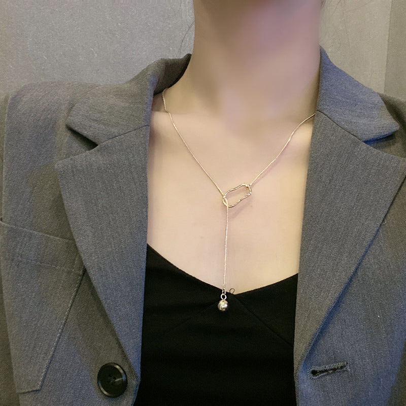 Irregular Geometric Necklace Simple Metal Texture Gas