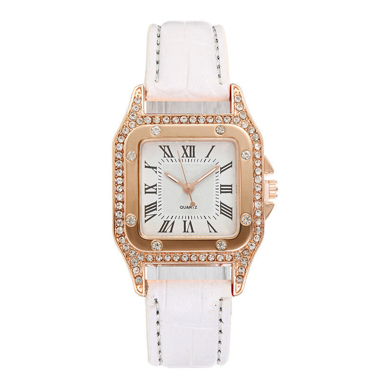 Square Watch Rhinestone Women's Suit