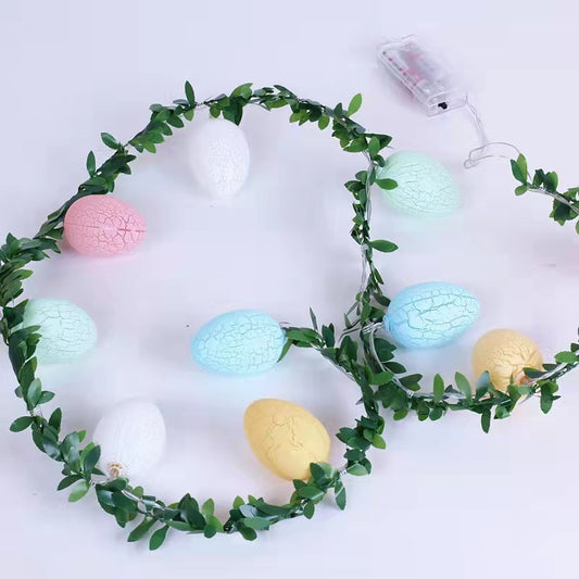 Easter Green Leaf Rattan String Crack Decorative Lights