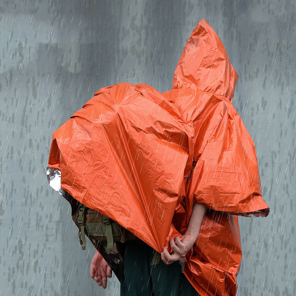 Outdoor Tragbare Erste Hilfe Regenmantel Reflektierende Winddicht Notfall Wandern