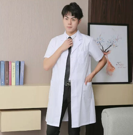 White Coat Long Sleeve Female Male Beauty Doctor Nurse Work Clothes