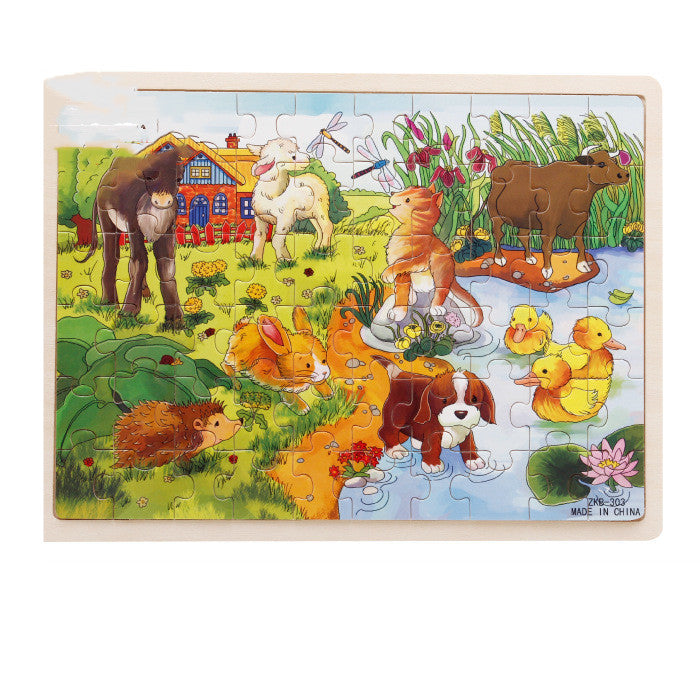 Wooden Children Infants Early Education Puzzle 60 Pieces