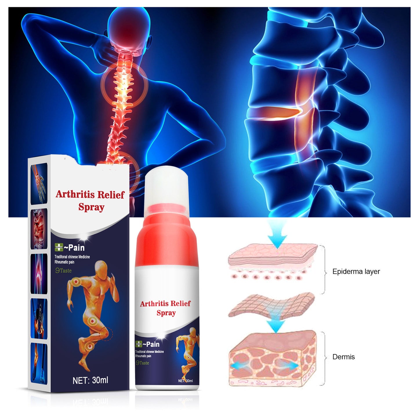 Lumbar Leg Joint Discomfort Relief Spray Joint Cold Compress Lotion