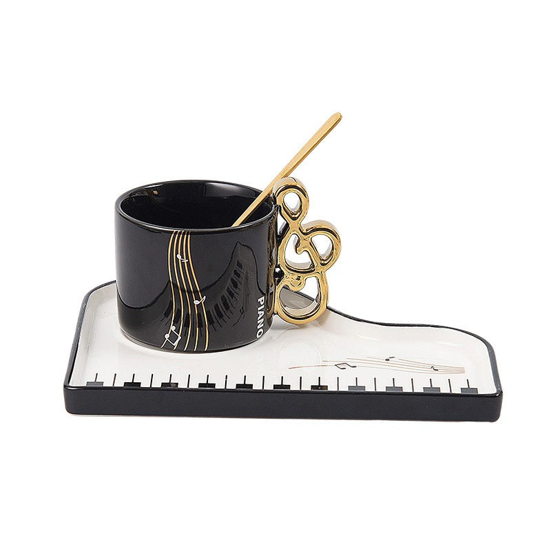 Kreative spur goldene hinweis form griff keramik tasse untertasse Nordic exquisite becher