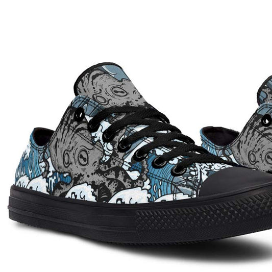 UrbanKicks Clouds Trendy Printed Low-Top Canvas Shoes for Couples