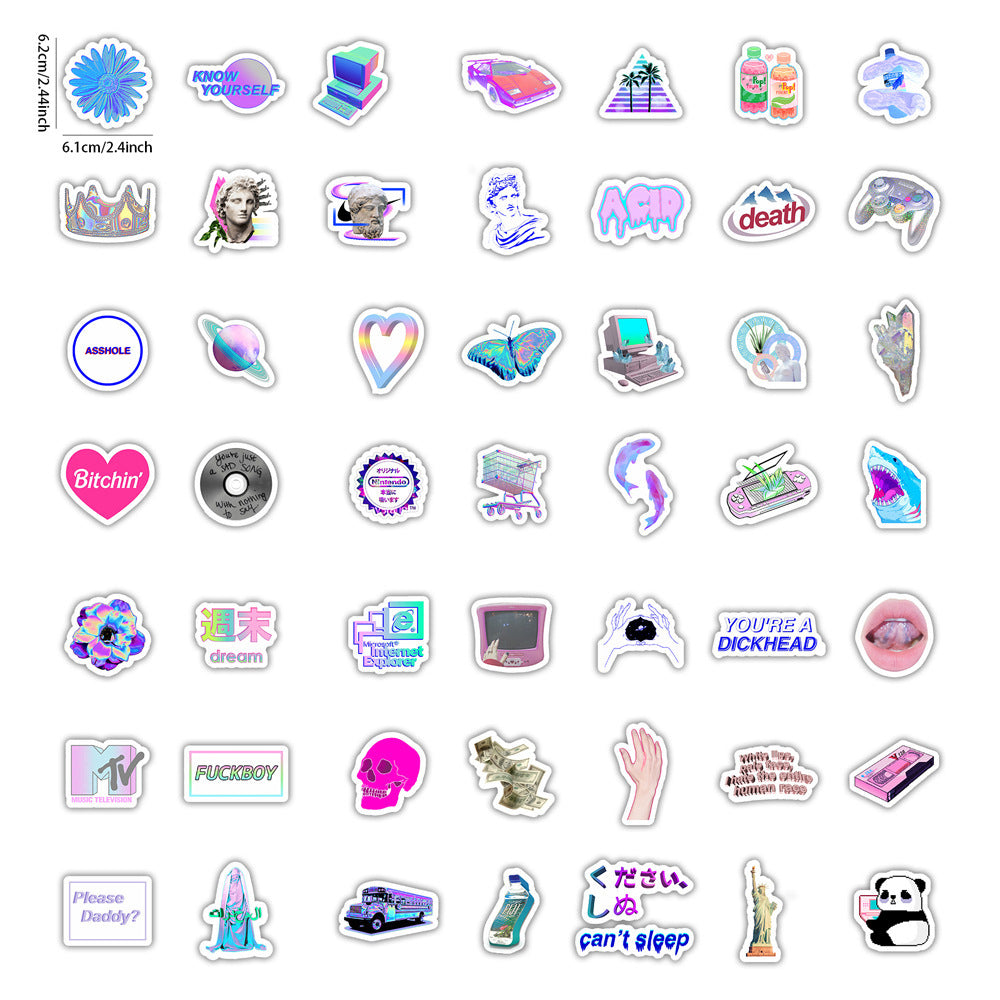 50 laser waterproof stickers