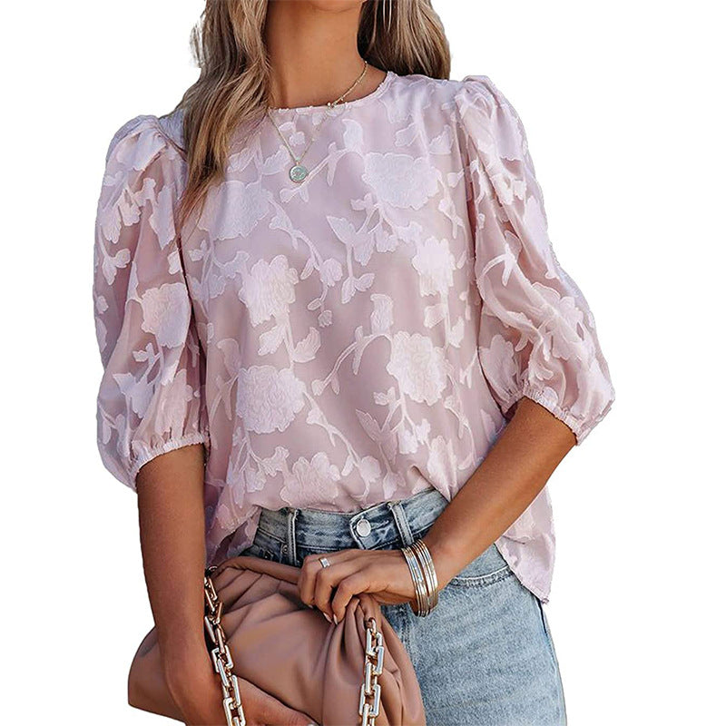 Blossom Breeze: Flower Texture Shirt