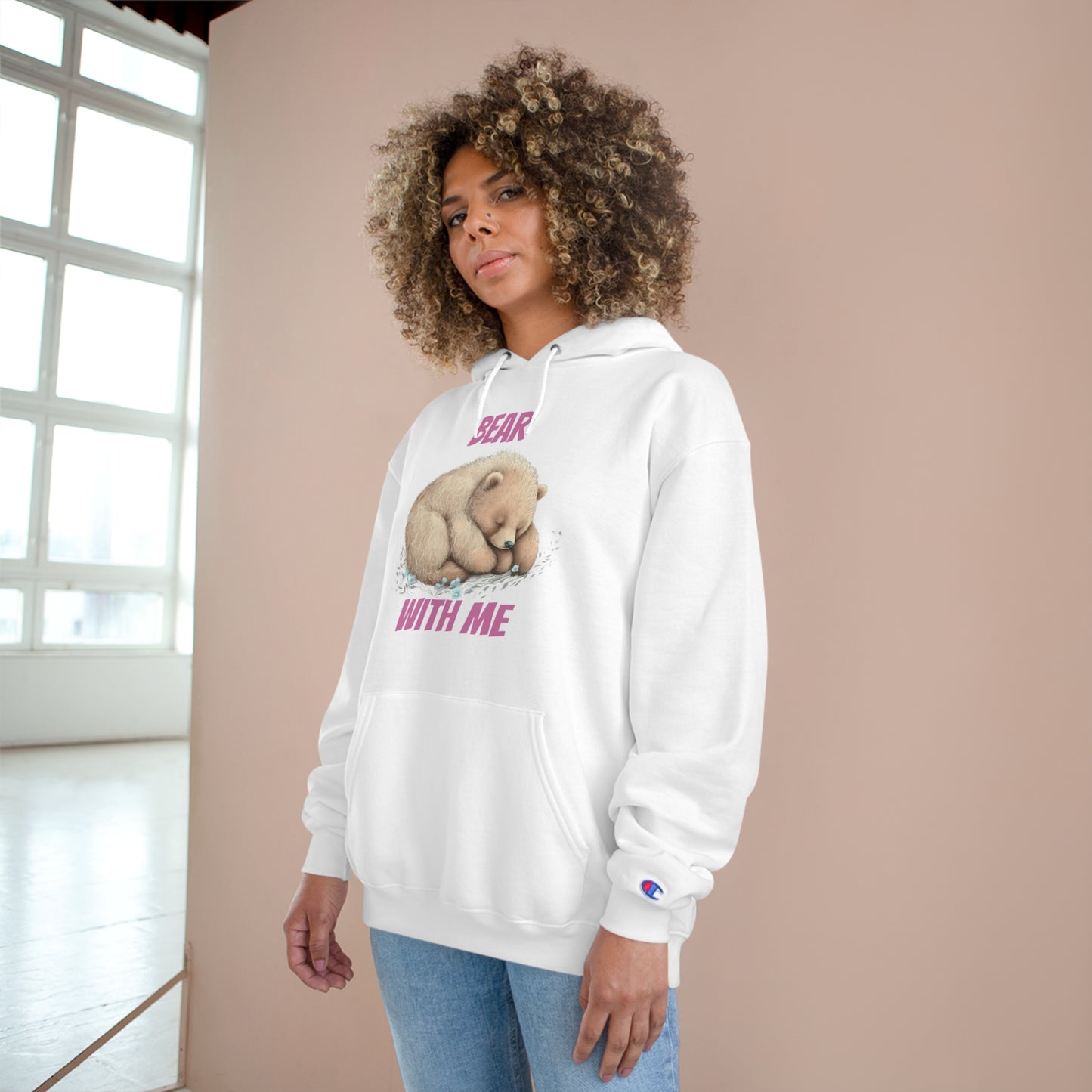 CWS Cozy Hoodie " Bear With Me" Champion Hoodie By Cozy Winter Store