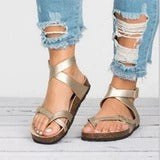 Summer Flat Cork Roman Sandals Women