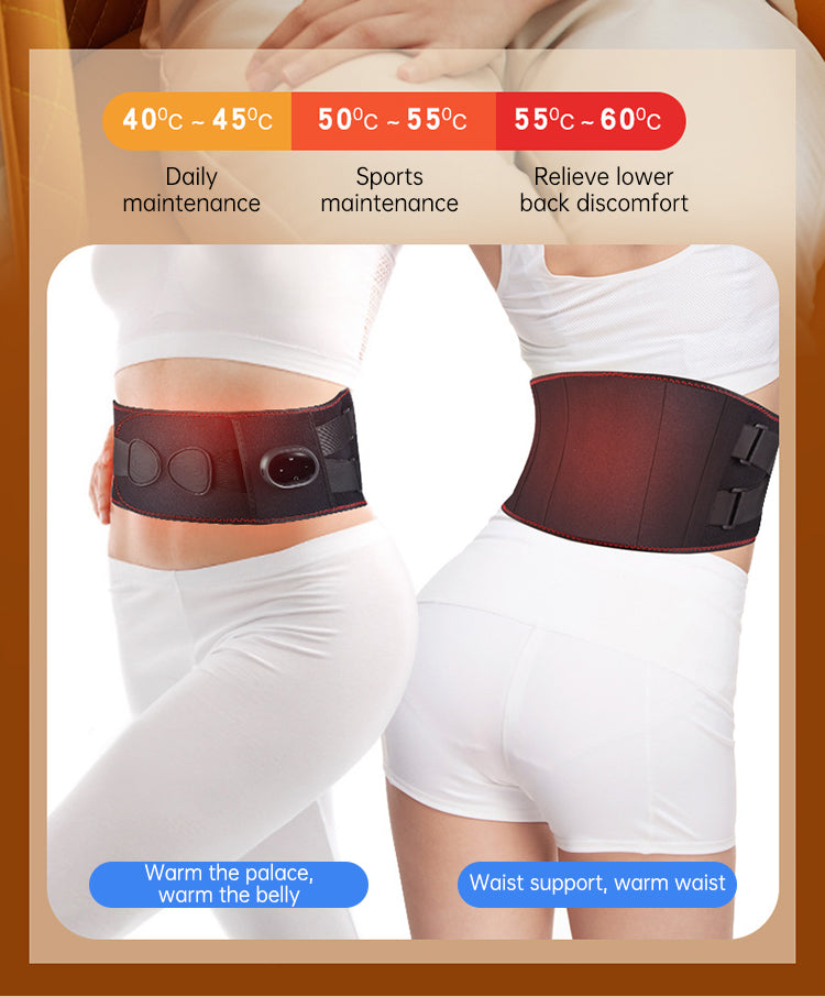 Electric Heating Waist Massage Belt Back Support Warm Hot Compress Palace Physiotherapy Waist Electric Abdominal Massager