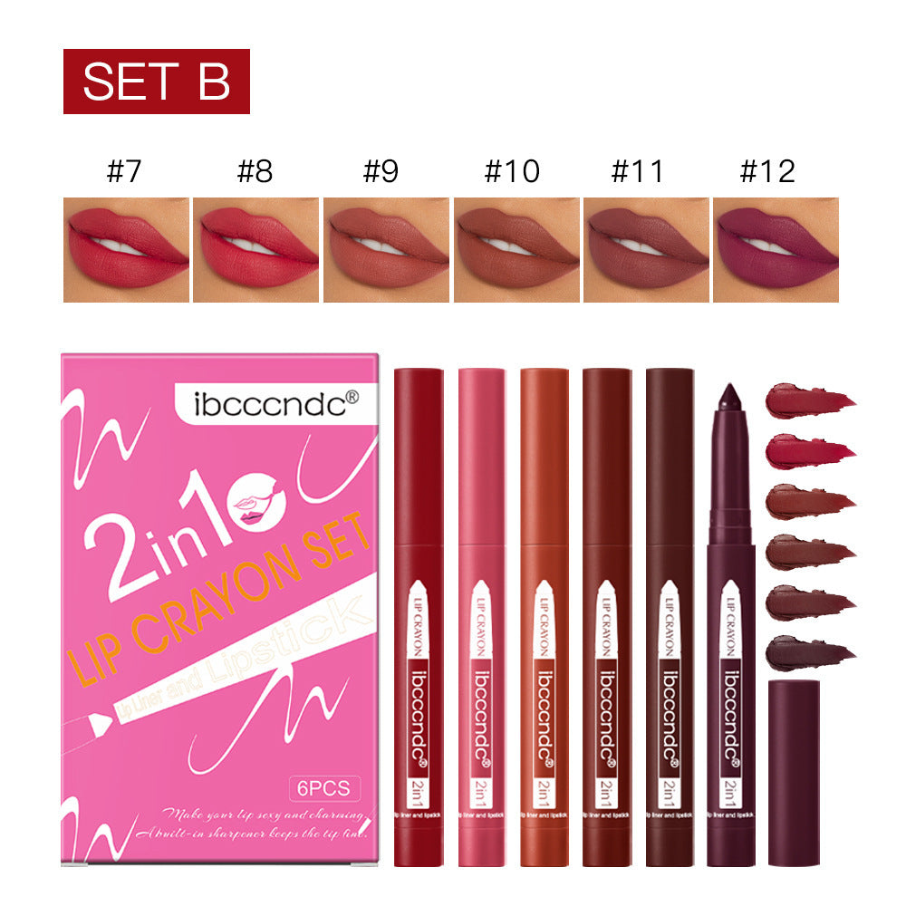 2-in-1-Lipliner-Lippenstift, einfach zu färben