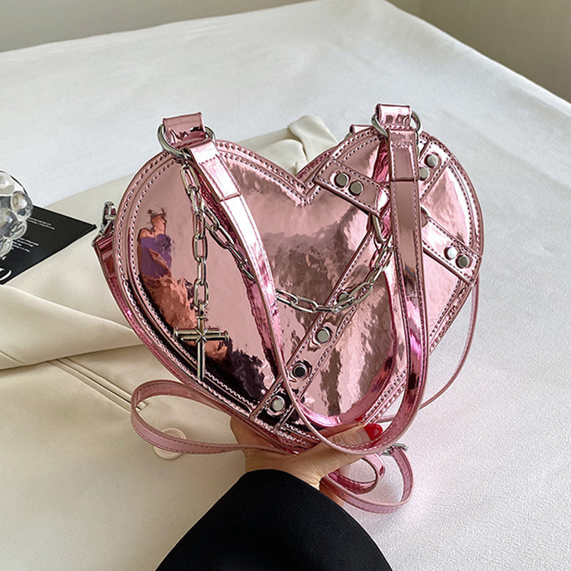 Chain Heart-shaped Bags Large Capacity Love Shoulder Bag For Women Valentine's Day