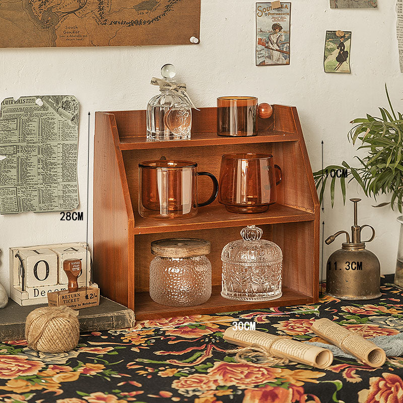 Essence Elysium: Solid Wood Perfume Rack for Sundries.