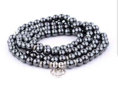 AliExpress Explosion 108 Naturstein Rosenkranz Armband Legierung 3D Lotus Lebensbaum Fußkettchen Yoga Mala Halskette